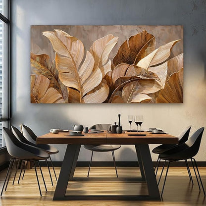 Dimpaga Canvas Wall Art Decor Artwork for Wall Decor Wall Art Pictures for Living Room Botanical Wall Art Prints Brown Modern Wall Art Decorations Artwork for walls Bedroom Office Decor 20" X 40"