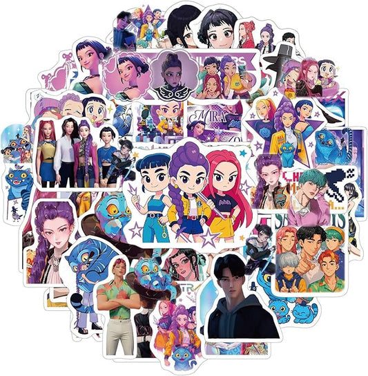 60PCS Korean Idol Anime Stickers for Water Bottles, Cartoon Demon Movie Stickers, Waterproof Vinyl Decal for Teen Girls Boys Adult Laptop Skateboard Phone Case Guitar Travel Case Bike Notebook