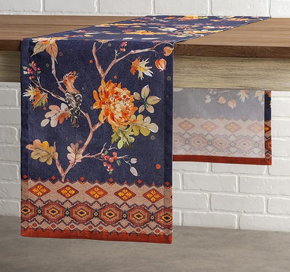 Maison d' Hermine Table Runner 100% Cotton Single Layer Table Runners 90 inches Long for Thanksgiving Christmas Decorations Home Kitchen Dining Party Wedding (Kelim - Infinity, 14.5" x 90")