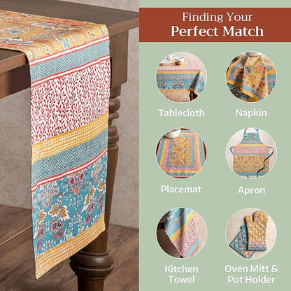 Maison d' Hermine Table runner 100% Cotton Double Layer Table Runners 108 inches long Decorative for Home Kitchen Dining Party Baby Shower Wedding Bridal Shower Spring Summer (Marquise, 14.50" x 108")