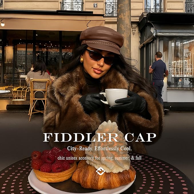Funky Junque Newsboy Hat for Women – Trendy Greek Fisherman Cap, Classic Women's Baker Boy Newsies Hat, Ladies Fashion Caps
