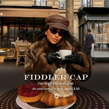Funky Junque Newsboy Hat for Women – Trendy Greek Fisherman Cap, Classic Women's Baker Boy Newsies Hat, Ladies Fashion Caps