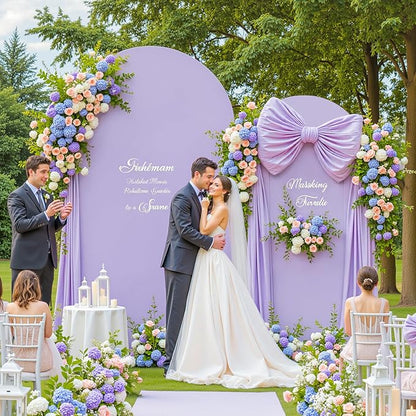 Blue Purple Arch Backdrop Cover Set of 2 Birthday Party Arch Covers 7.2 and 6ft Wedding Arch Cover Stretchy Backdrop Bridal Baby Shower Lavender Lilac Arch Covers Spandex