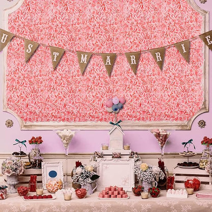 BLOSMON Flower Wall Panel Backdrop Decor Blush Artificial Floral Backdrop for Wedding Party Baby Bridal Shower, 6 Pcs Hanging 3D Fake Hydrangea Wall Decoration, Silk Faux Hydrangea Flower Backdrop