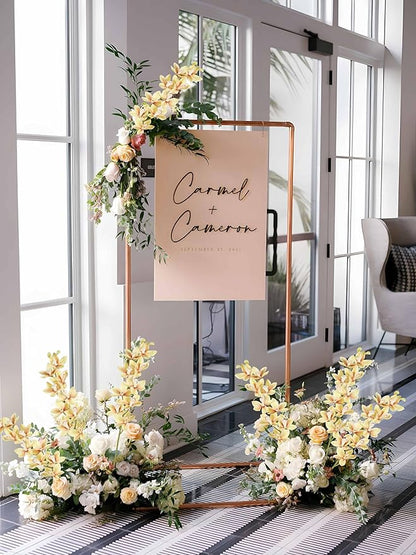 IPOPU 5 Pcs Real Touch Faux Orchid Champagne Orchid Artificial Flowers with Long Stem for Wedding Party Centerpiece Bridal Bouquet DIY Home Living Room Decoration
