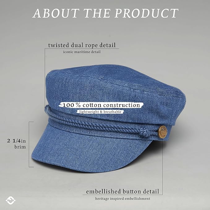 Funky Junque Newsboy Hat for Women – Trendy Greek Fisherman Cap, Classic Women's Baker Boy Newsies Hat, Ladies Fashion Caps
