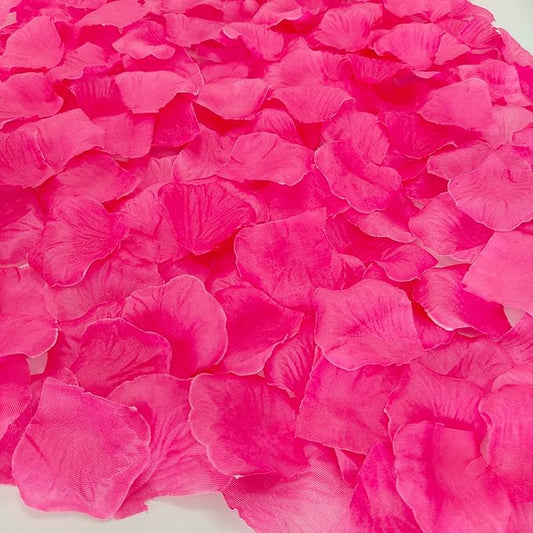 Separated 1500 PCS Artificial Pink Rose Petals for Romantic Night,Faux Hot Pink Flower Petals for Flower Girl Weddings Valentine Day Party Romantic Decoration(Ready-to-use)
