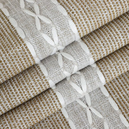Farmhouse Braided Striped Table Runner Rustic Embroidery Coffee Table Runners for Decorations Weddings Holiday Brown 13x72inch