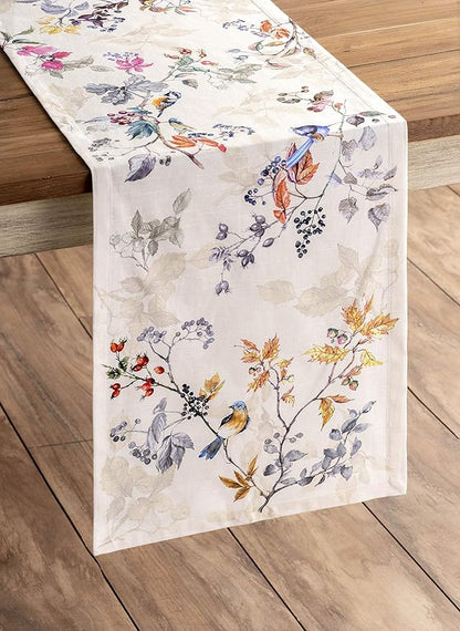 Maison d' Hermine Table Runner 100% Cotton Single Layer Table Runners 36 inches Long for Thanksgiving Christmas Decorations Home Kitchen Dining Party Wedding (Equinoxe - Beige, 14.5" x 36")
