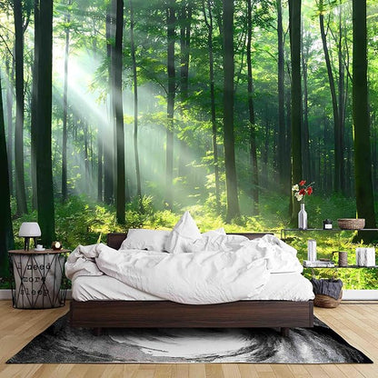 Forest Wall Murals Peel and Stick Forest murals Removable Waterproof Large Wallpaper for Living Room Bedroom(Color-4, 197×120 inch)