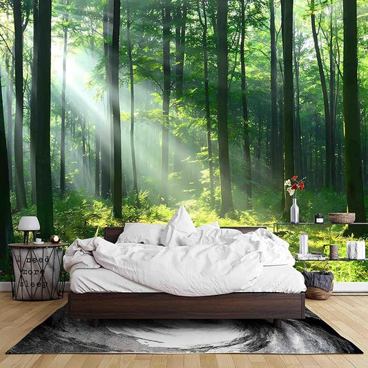 Forest Wall Murals Peel and Stick Forest murals Removable Waterproof Large Wallpaper for Living Room Bedroom (Color-4, 157×110 inch)