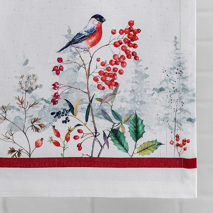 Maison d' Hermine Table Runner 100% Cotton Single Layer Table Runners 36 inches Long for Thanksgiving Christmas Decorations Home Kitchen Dining Party Wedding (Morzine, 14.5" x 36")