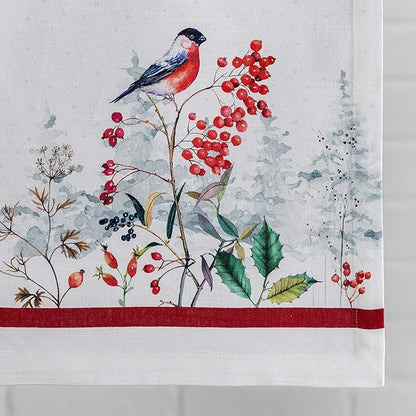 Maison d' Hermine Table Runner 100% Cotton Single Layer Table Runners 36 inches Long for Thanksgiving Christmas Decorations Home Kitchen Dining Party Wedding (Morzine, 14.5" x 36")