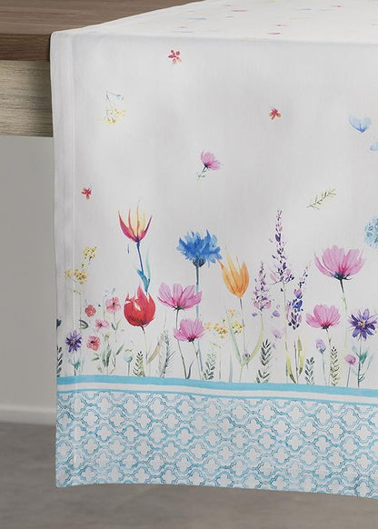 Maison d' Hermine Table Runner 100% Cotton Double Layer Table Runners 72 inches Long Decorative for Home Kitchen Dining Party Wedding Bridal Shower Spring Summer (Flower in The Field, 14.50" x 72")