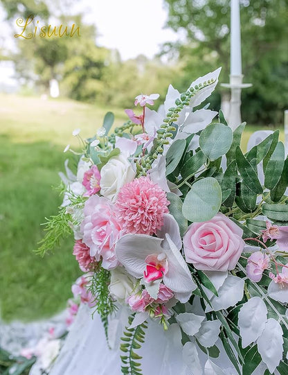 9FT Wedding Arch Flower Garland, Handmade Wedding Table Decorations,Head Table Floral Decor for Noble and Charming Wedding Ceremony