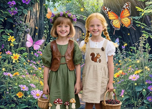 15X10ft Enchanted Forest Backdrop Fairy Enchanted Wonderland Garden Wooden Door Floral Butterfly Photography Background for Kids Girls Baby Shower Birthday Party Decoration Banner Booth Props
