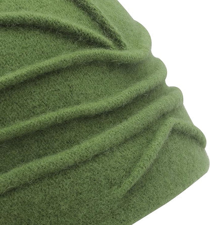 ZLYC Women Wool Cloche Bucket Hat 1920s Vintage Dress Winter Hats with Flower Accent