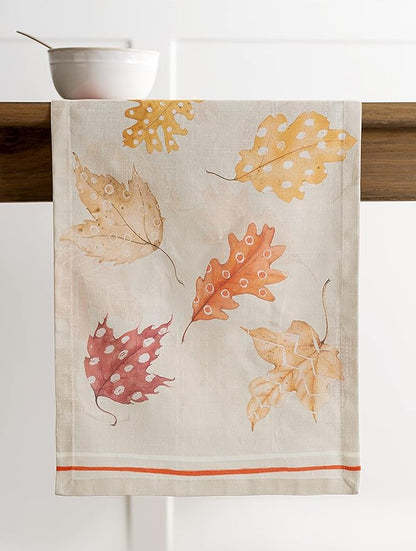 Maison d' Hermine Table Runner 100% Cotton Single Layer Table Runners 108 inches Long for Thanksgiving Christmas Decorations Home Kitchen Dining Party Wedding (Colours of Autumn, 14.5" x 108")