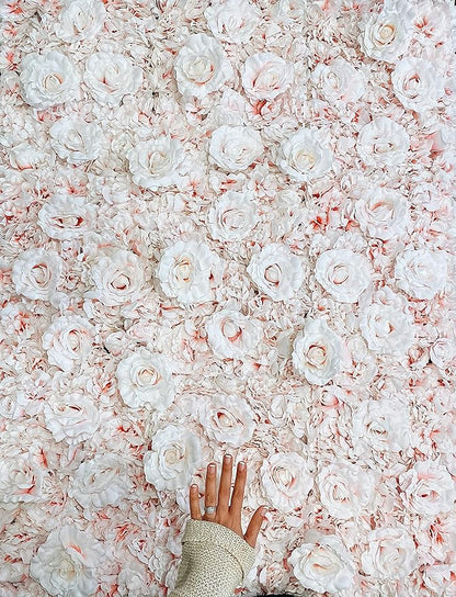 Flower Panels for Flower Wall (6 Pack) 24 Inch by 16 Inch Each | Flower Wall, Backdrop, Weddings, Event Decor, and Bridal & Baby Shower (Gradient White and Pink)