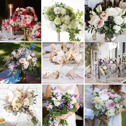 Artificial Flowers, Personalized Custom 100pcs Artificial Rose Colors for Centerpieces Arrangements, Foam Flowers with Stem for Bridal Shower Party Home Decorations