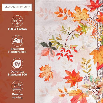 Maison d' Hermine Placemats Set of 4 100% Cotton Washable Cloth Place Mats, Reusable Table Mats for Thanksgiving Christmas Decorations Kitchen Dining Party Wedding Restaurant (Amarante, 13" x 19")