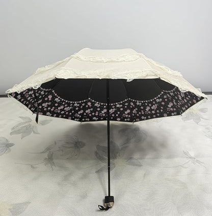 Vintage Lace Parasol Gothic Lolita Umbrella UV Sun Protection Witch Cosplay Photoshoot Props Party Decoration