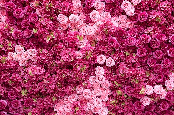 15ftx10ft Rose Wall Background Rose Photo Backdrops Spring Party Tea Party Flowers Backdrop Girls Birthday Pink Princess Party Wedding Bridal Shower Pink Floral Anniversary Ceremony Decor