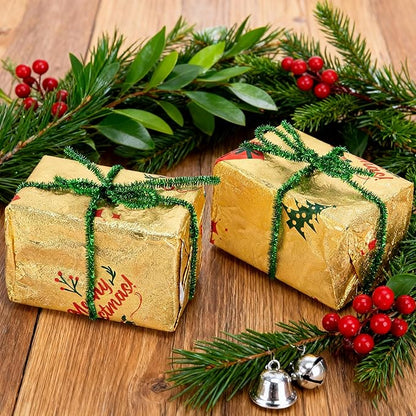 Adnee 10 Yard Floral Foil Plant Pot Covers,Matte Texture Christmas Plant Pot Foil with Patterns,Golden Floral Pot Wrapping Paper for Christmas Home Flower Pot DIY decor