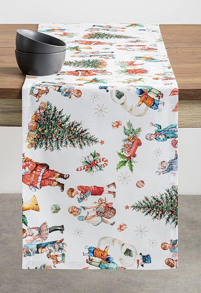 Maison d' Hermine Table Runner 100% Cotton Single Layer Table Runners 108 inches Long for Thanksgiving Christmas Decorations Home Kitchen Dining Party Wedding (Chromo, 14.5" x 108")