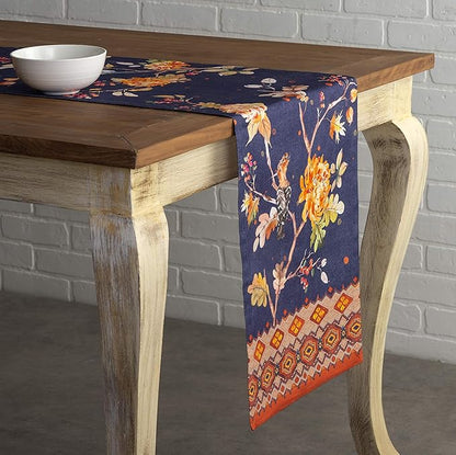 Maison d' Hermine Table Runner 100% Cotton Single Layer Table Runners 36 inches Long for Thanksgiving Christmas Decorations Home Kitchen Dining Party Wedding (Kelim - Infinity, 14.5" x 36")
