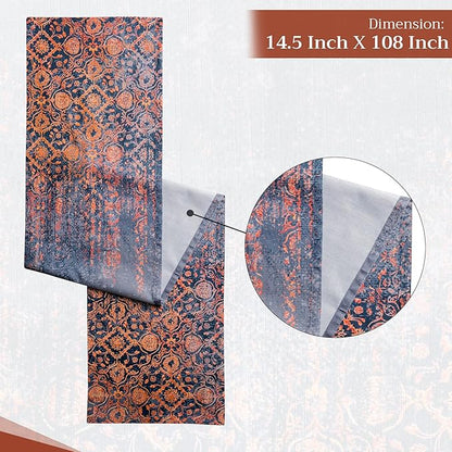 Maison d' Hermine Table Runner 100% Cotton Single Layer Table Runners 108 inches Long for Thanksgiving Christmas Decorations Home Kitchen Dining Party Wedding (Imperfection, 14.5" x 108")