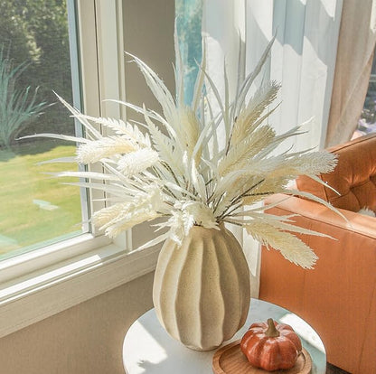 7 PCS Christmas Stems for Vases, 26 in Faux Stems Fake Plants Winter Stem Greenery Branches Fake Leaves Faux Foliage for DIY Craft Garland Home Kitchen Office Indoor Centerpiece Table Decor, White