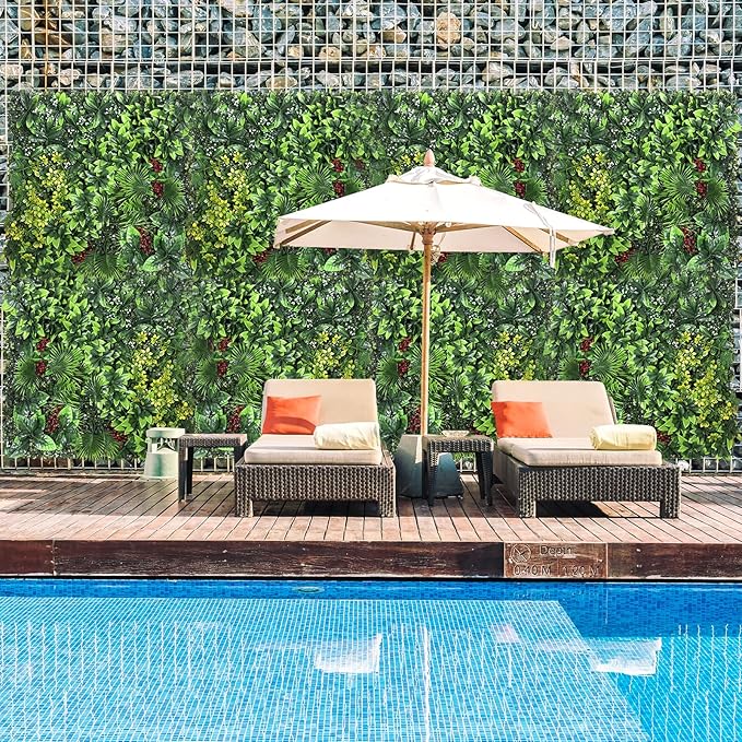 Grass Wall Panel Greenery Wall Artificial Grass Backdrop 20 * 20in 12Pcs Decorative Background Wall for Outdoor Interior Decor Hedge Wall for Garden Party Wedding Backdrop