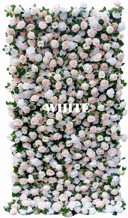 Artificial Flower Wall Panel 4×8 ft (1.2×2.4 m), Realistic Artificial Blooms, Photo-Ready Backdrop for Wedding, Parties & Photo Booth, Assembly-Friendly (Panel Only)