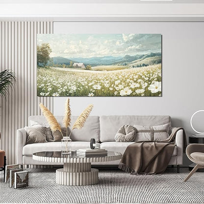 Large Canvas Wall Art Decor Wall Art Pictures for Living Room Canvas Art Wall Decor Green White Nature Wall Art Prints Artwork for Walls Vintage Landscape Wall Art Decor Home Office Decor 24" X 48"