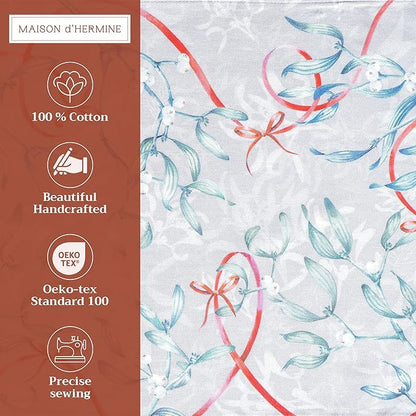Maison d' Hermine Placemats Set of 4 100% Cotton Washable Cloth Place Mats, Reusable Table Mats for Thanksgiving Christmas Decorations Kitchen Dining Party Wedding Restaurant (Enora, 13" x 19")