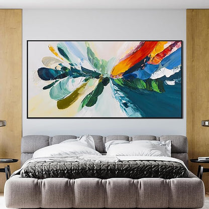 Canvas Wall Art Decor Large Framed Wall Art Prints Wall Art Pictures For Living Room Blue White Wall Art Decorations Canvas Abstract Art Wall Decor Artwork for Walls Bedroom Office Decor 29" x 58"