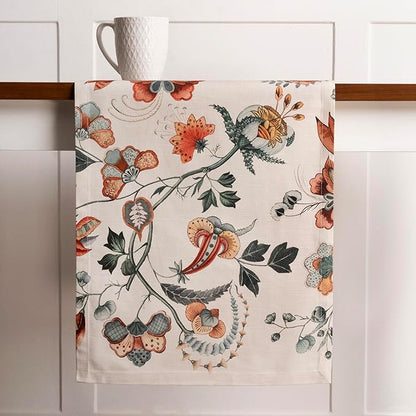 Maison d' Hermine Table Runner 100% Cotton Single Layer Table Runners 72 inches Long for Thanksgiving Christmas Decorations Home Kitchen Dining Party Wedding (Dalida, 14.5" x 72")