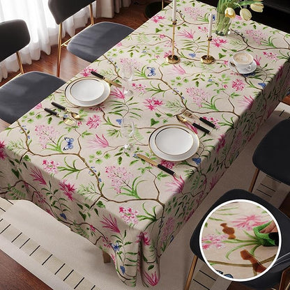Rectangle Table Cloth,100% Waterproof Tablecloth Oil Proof Spill Proof Vinyl Table Cloth, Wipe Clean Plastic Table Cover for Dining, Camping, Indoor and Outdoor 54" x 78",Pink