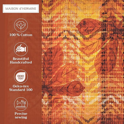 Maison d' Hermine Placemats Set of 4 100% Cotton Washable Cloth Place Mats, Reusable Table Mats for Thanksgiving Christmas Decorations Kitchen Dining Party Wedding (Thanksgiving Tartan, 13" x 19")