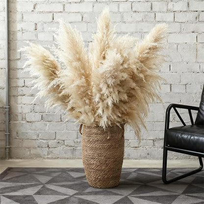 40-inch 20 Stems Tall Pampas Grass Decor. Tall Pampas Dried Flower Decor. Large Pampas Boho Home Decor Bouquet, Fluffy Pampas Grass, for Living Room, Wedding, Party,Home Decor