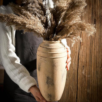 Large Ceramic Vase, 12.87 inch Tall Flower Vase for Home Decor, Vintage Retro Farmhouse Table Vases, Dining Table, Living Room, Kitchen, Office Decoration
