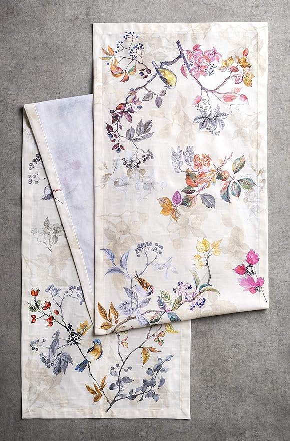 Maison d' Hermine Table Runner 100% Cotton Single Layer Table Runners 36 inches Long for Thanksgiving Christmas Decorations Home Kitchen Dining Party Wedding (Equinoxe - Beige, 14.5" x 36")