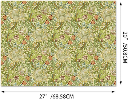 12 Sheets William Morris Wrapping Paper Set William Morris Gift Wrapping Paper 6 Design Green Vines and Flowers Pattern Paper for Flowers Themed Party Wedding Bridal Shower Baby Shower 20'' x 27''
