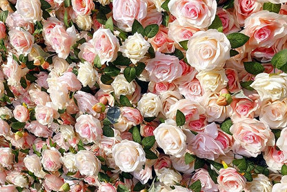 Artificial Flower Wall Panel 4×8 ft (1.2×2.4 m), Realistic Artificial Blooms, Photo-Ready Backdrop for Wedding, Parties & Photo Booth, Assembly-Friendly (Panel Only)