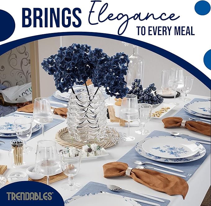 Trendables Plastic Plates For Party Supplies, Floral Disposable Plates For Party & Weddings 80 Pcs - 40 x 8 Dessert Plates & 40 x 10 Plastic Dinner Plates, Plate Set Disposable Dinnerware Sets