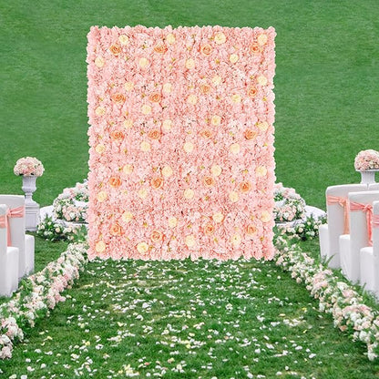 YOUMEHOME Flower Wall Backdrop Artificial Flowers - 5ftx3.74ft Flower Wall Floral Wall Panels for Wedding Backdrop - Home Party - Baby Shower Decoration