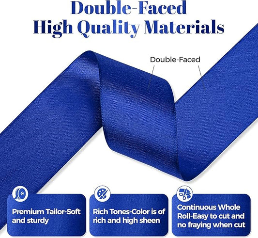 Royal Blue Satin Ribbon, 1.5 Inch X 50 Yards, Premium Polyester Satin for Gift Wrapping, Crafts, Wedding Decor