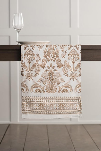Maison d' Hermine Table Runner 100% Cotton Single Layer Table Runners 48 inches Long for Thanksgiving Christmas Decorations Home Kitchen Dining Party Wedding (Allure, 14.5" x 48")