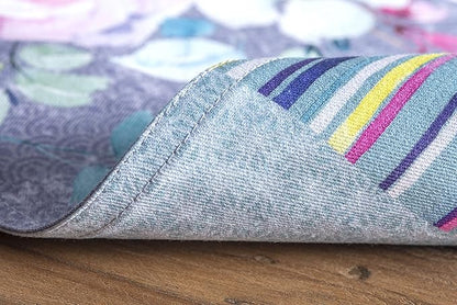 Maison d' Hermine Placemats Set of 4 100% Cotton Washable Cloth Place Mats, Reusable Table Mats for Kitchen Dining Decoration, Party, Restaurant Spring/Summer (Sweet Rose Lavender - Lush, 13" x 19")
